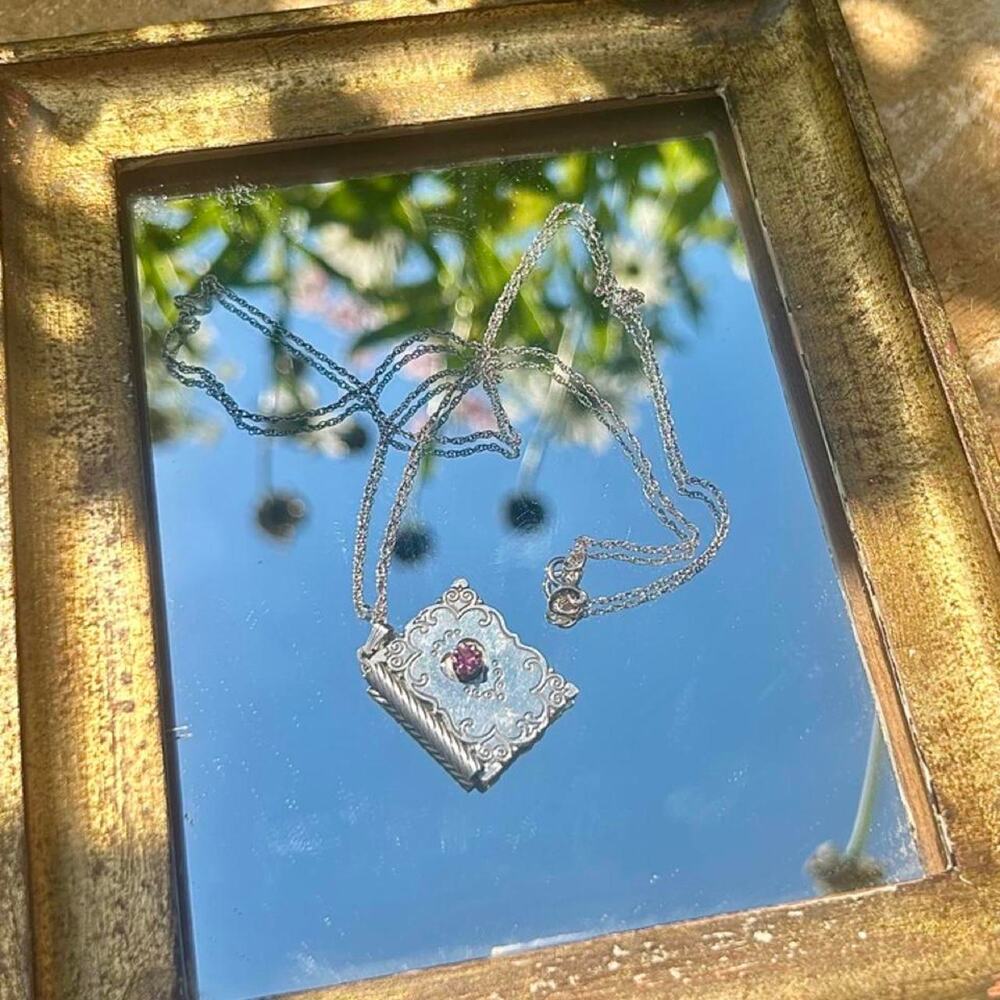 Vintage avon book locket necklace